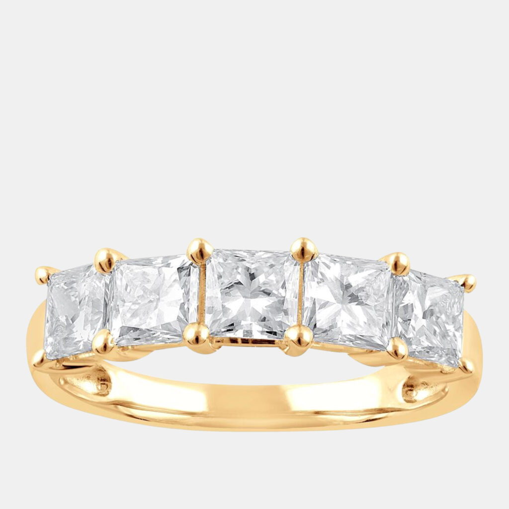 3.7ct 14k Yellow Gold Lab Grown Diamond 5 Stone Band 3.7ct 14k Yellow Gold Lab Grown Diamond 5 Stone Band