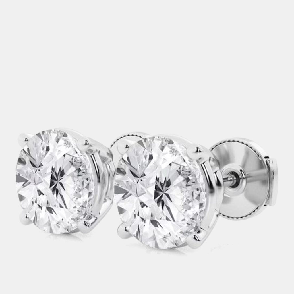 5.45ct 14k White Gold Lab Grown Diamond Basic Stud Earring 5.45ct 14k White Gold Lab Grown Diamond Basic Stud Earring