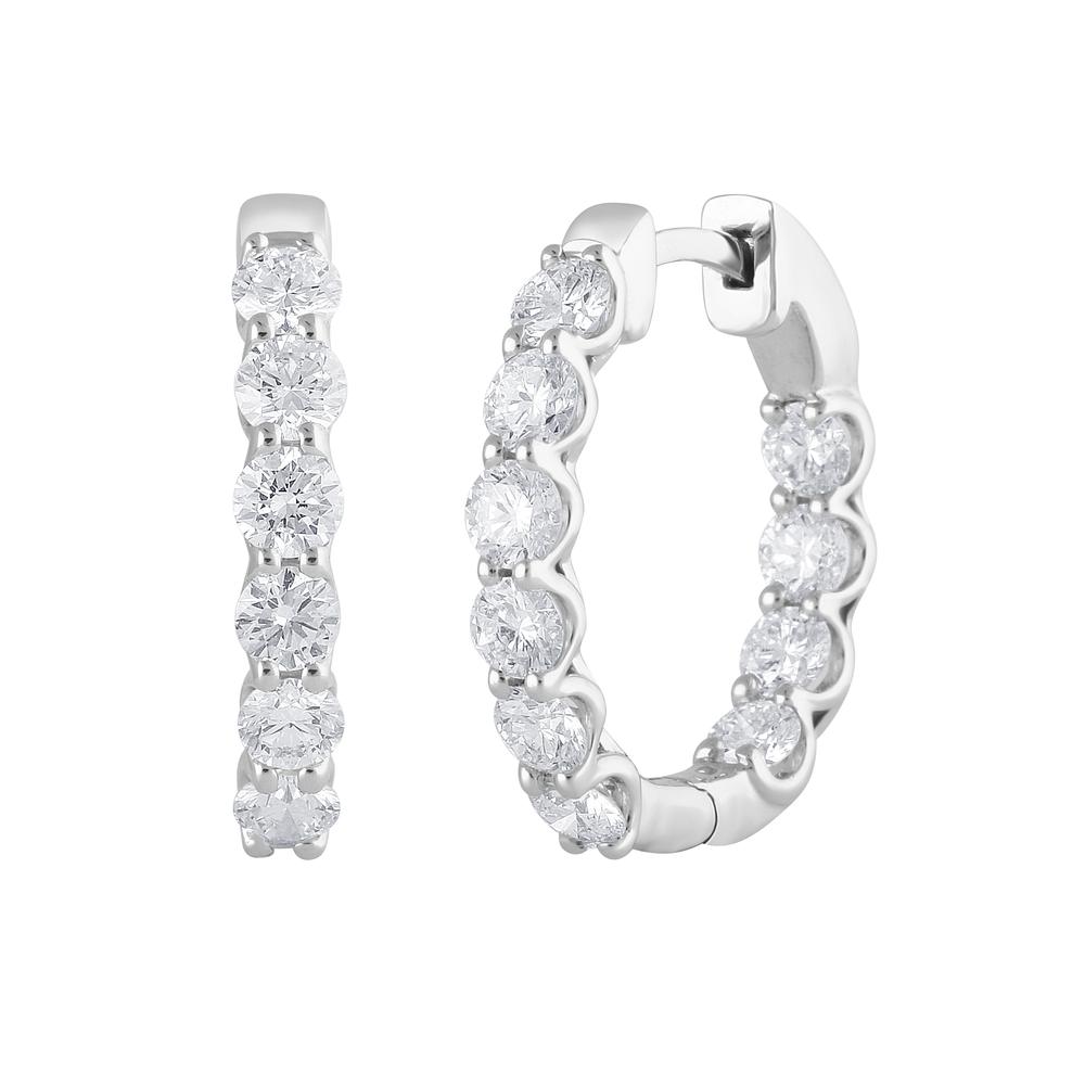 2ct 14k White Gold Lab Grown Diamond Hoop Earring 2ct 14k White Gold Lab Grown Diamond Hoop Earring