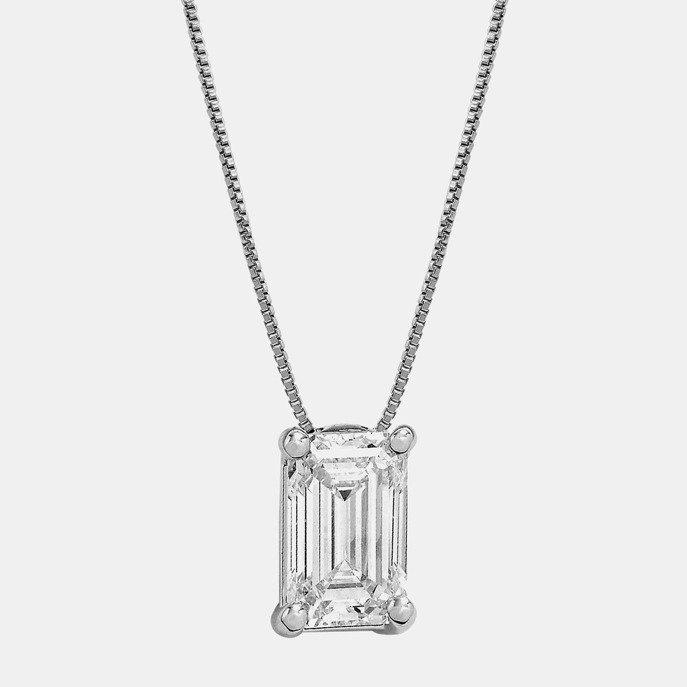 1ct 14k White Gold Lab Grown Diamond Solitaire Pendant