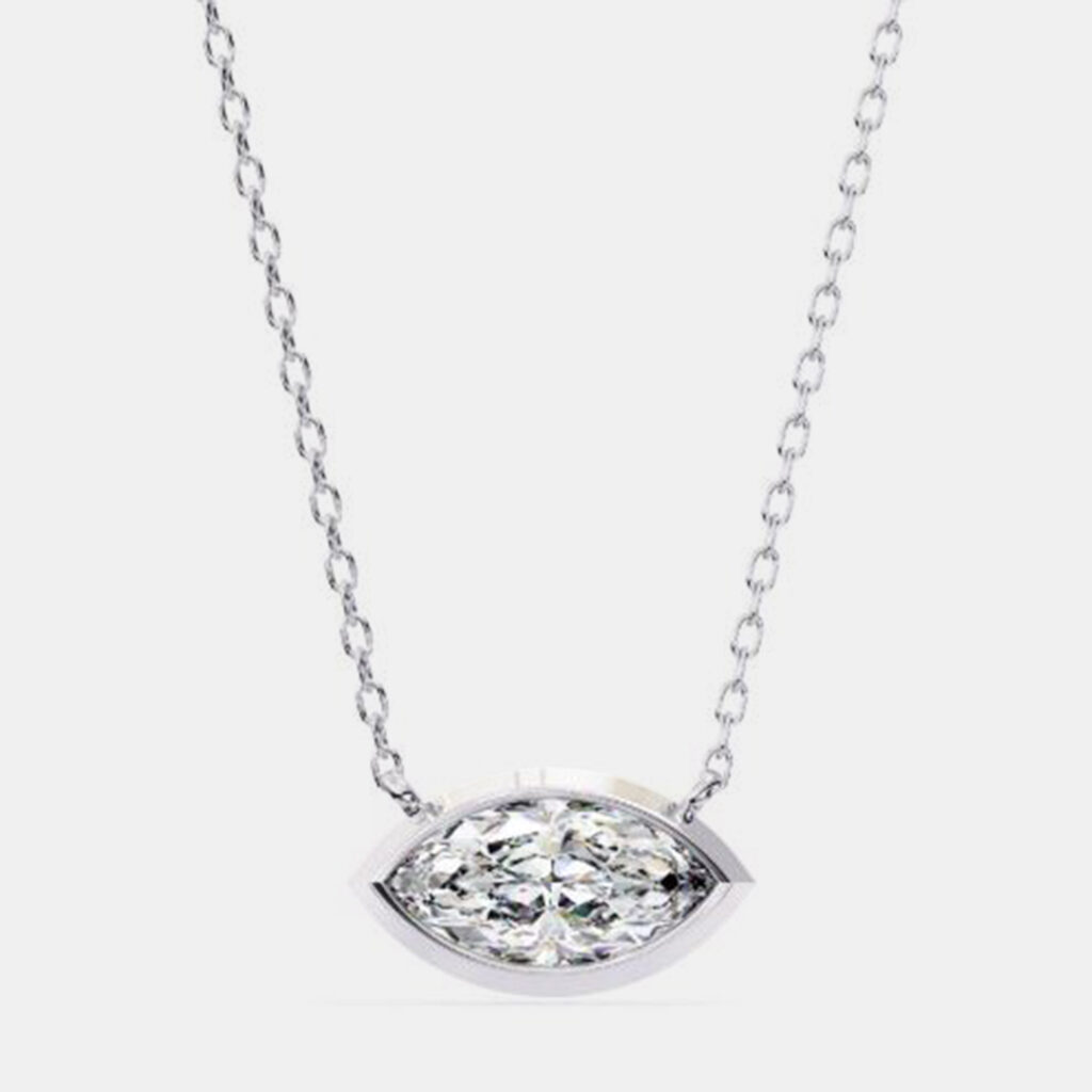 0.45ct 14k White Gold Lab Grown Diamond Solitaire Pendant