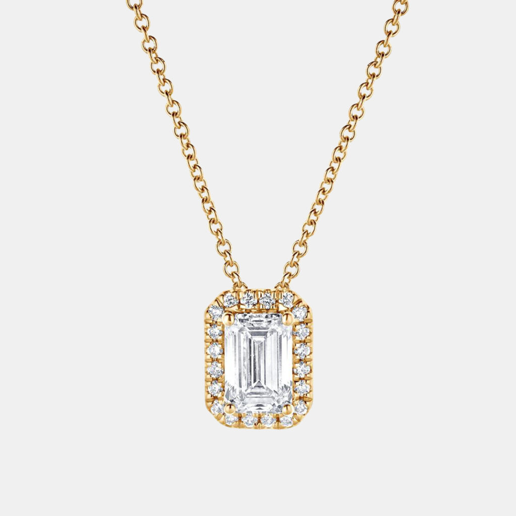 0.82ct 14k Yellow Gold Lab Grown Diamond Halo Pendant 0.82ct 14k Yellow Gold Lab Grown Diamond Halo Pendant