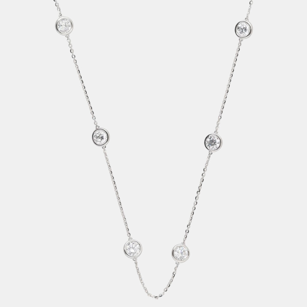5ct 14k White Gold Lab Grown Diamond Diamond by The Yard Necklace 5ct 14k White Gold Lab Grown Diamond Diamond by The Yard Necklace