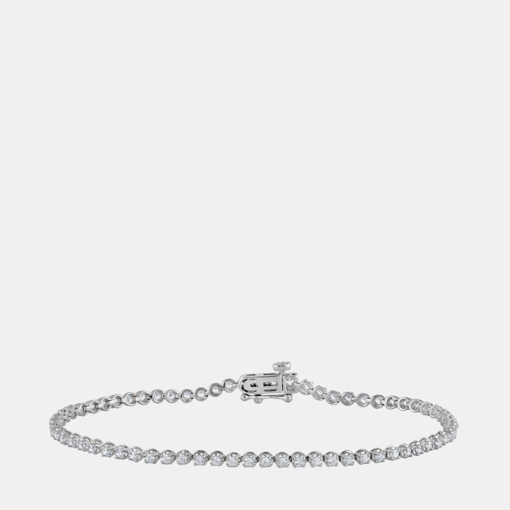 0.95ct 14k White Gold Lab Grown Diamond Tennis Bracelet
