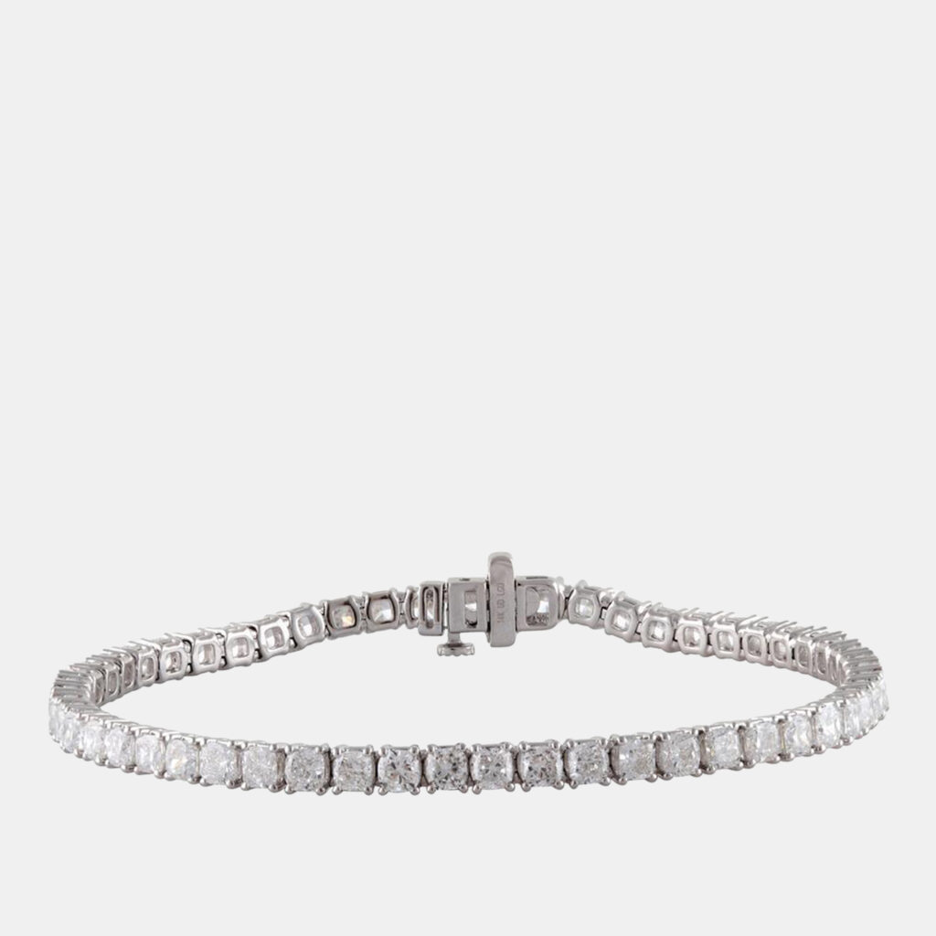 7.65ct 14k White Gold Lab Grown Diamond Tennis Bracelet 7.65ct 14k White Gold Lab Grown Diamond Tennis Bracelet