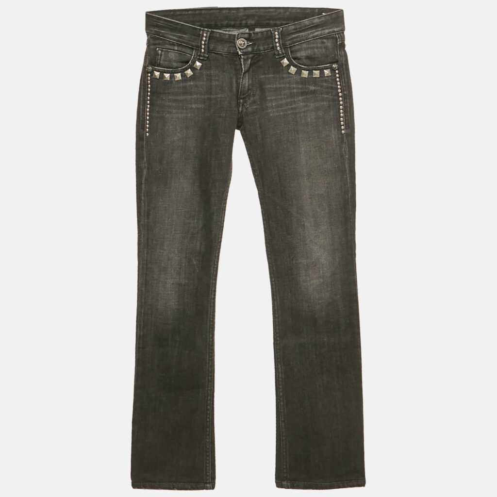 Faith Connexion Black Studded Denim Distressed Jeans S Waist 25" Faith Connexion Black Studded Denim Distressed Jeans S Waist 25"
