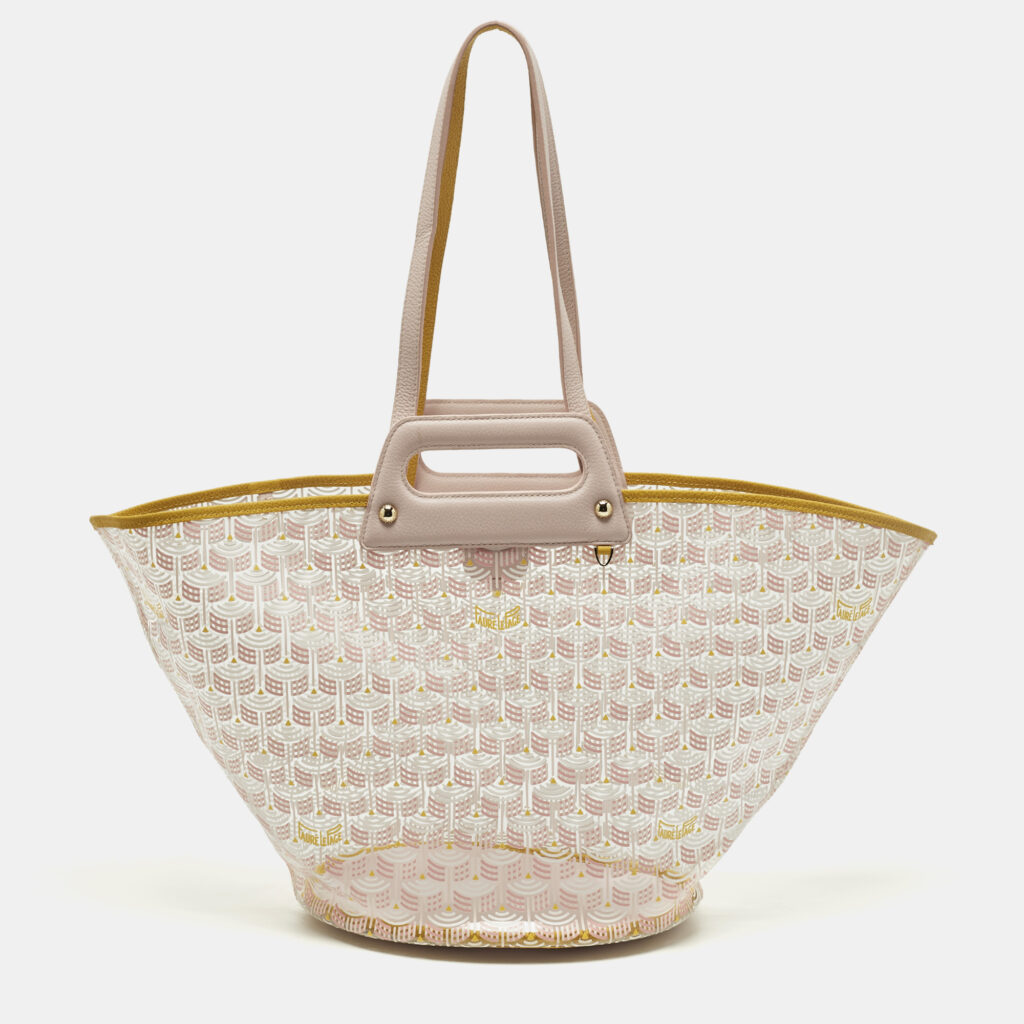 Faure Le Page Basket 57 Pale Pink Vinyl and Leather Tote Faure Le Page Basket 57 Pale Pink Vinyl and Leather Tote