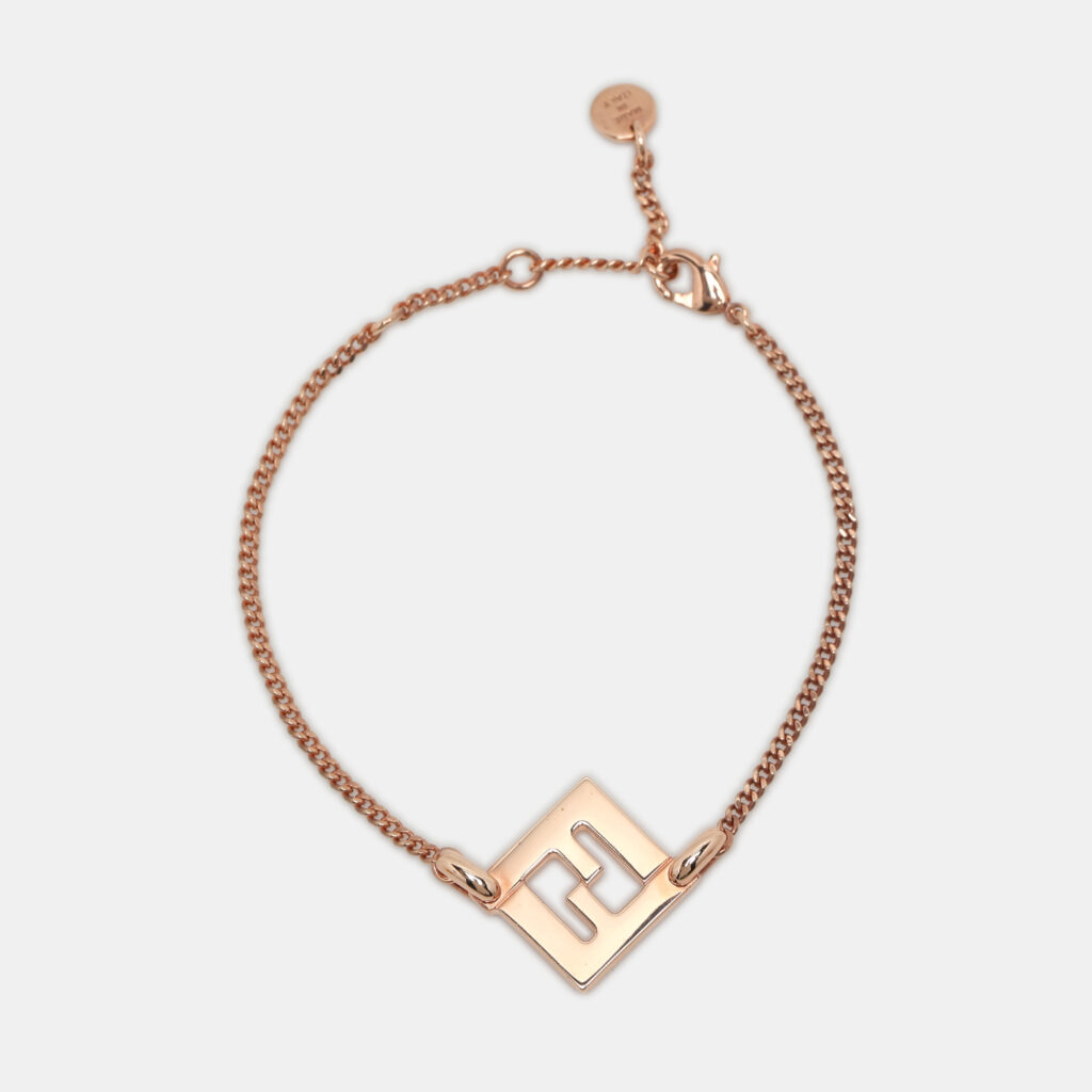 Fendi Rose Gold Metal FF Pendant Bracelet Fendi Rose Gold Metal FF Pendant Bracelet
