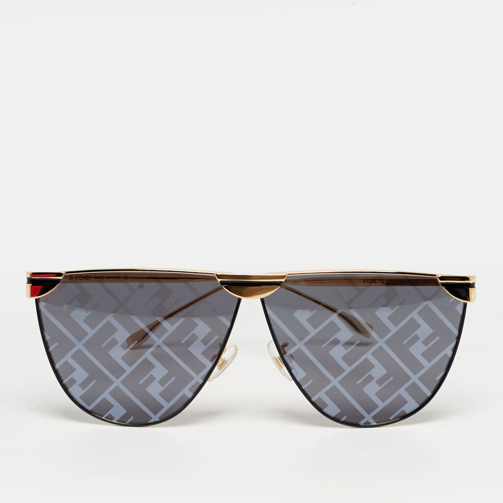 Fendi Black/Gold Tone FF0467/S Shield Sunglasses Fendi Black/Gold Tone FF0467/S Shield Sunglasses