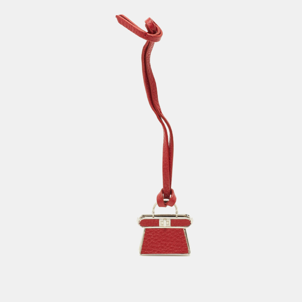 Fendi Pico Peekaboo Bag Charm Red Leather and Metal Fendi Pico Peekaboo Bag Charm Red Leather and Metal