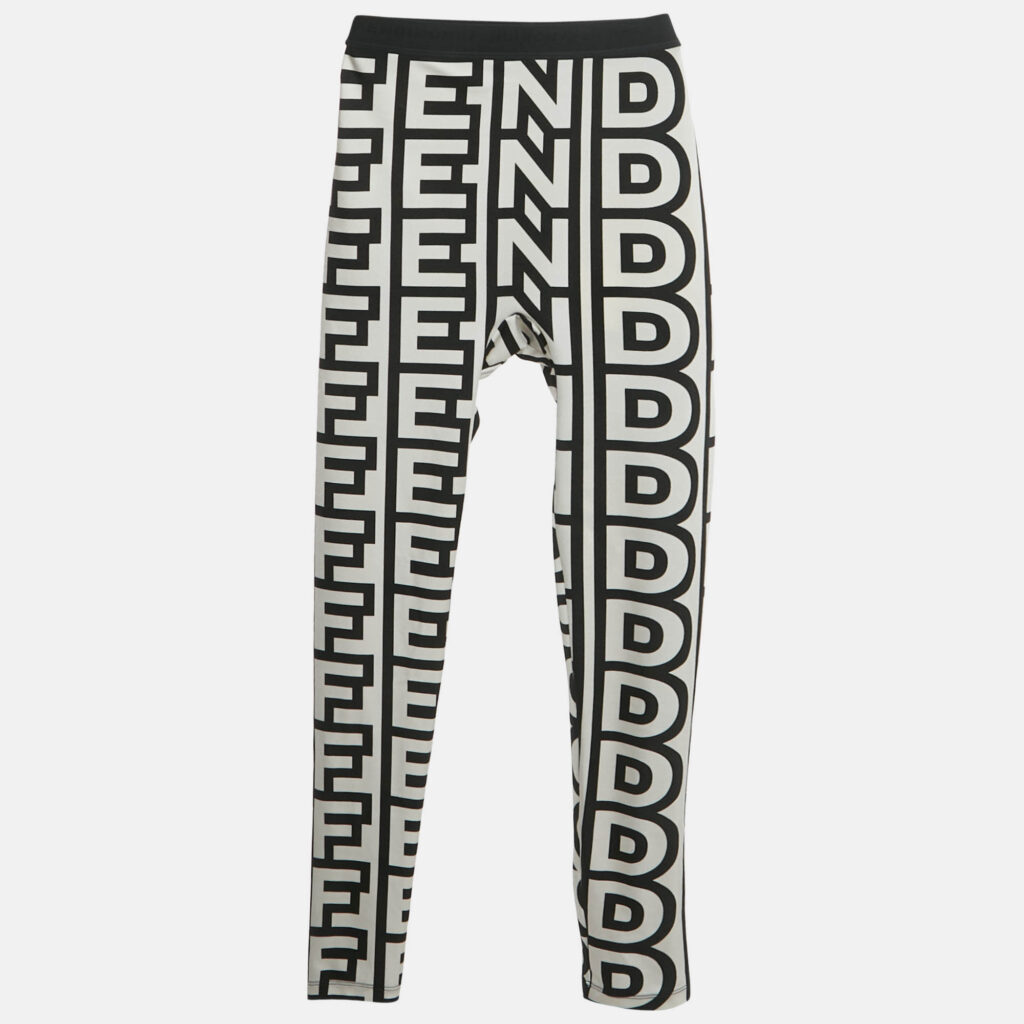 Fendi Black Logo Print Crepe Leggings XS Fendi Black Logo Print Crepe Leggings XS