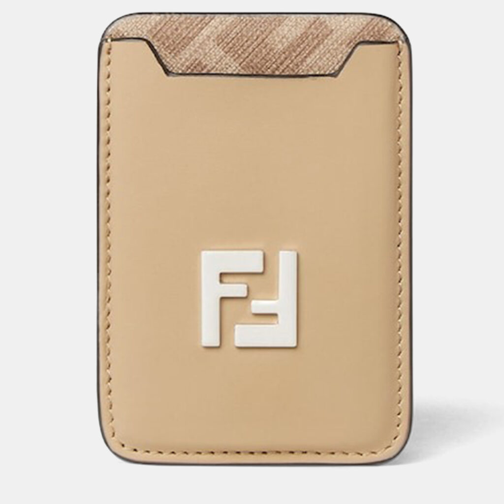 Fendi FF Squared MagSafe Beige Leather Caldholder