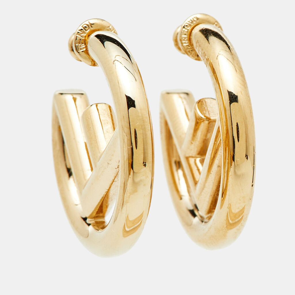 Fendi F is Fendi Gold Tone Hoop Earrings Fendi F is Fendi Gold Tone Hoop Earrings