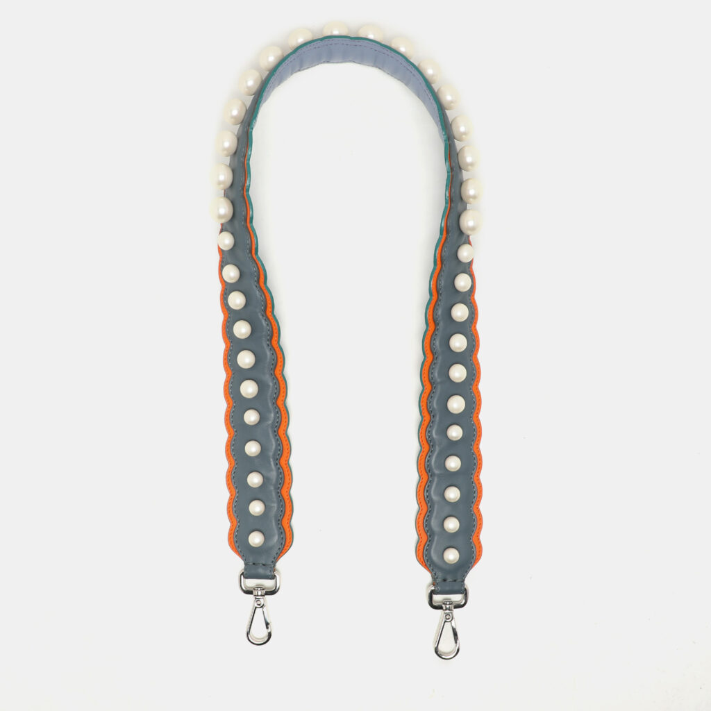 Fendi Blue/Orange Leather Pearl Embellished Strap You Shoulder Strap Fendi Blue/Orange Leather Pearl Embellished Strap You Shoulder Strap