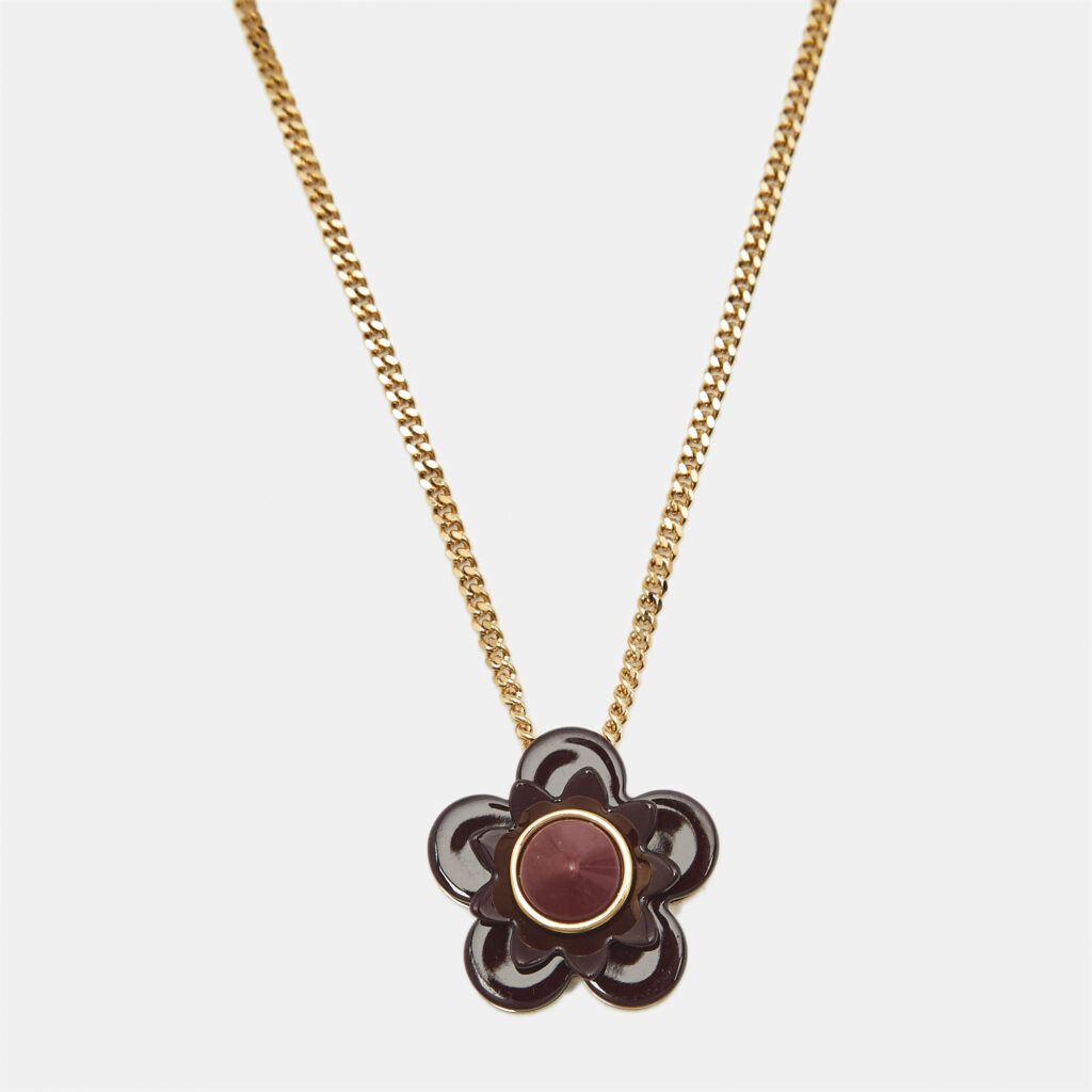 luxury-women-fendi-used-accessories-p1174887-002-1.jpg Fendi Blossom Resin Gold Tone Necklace