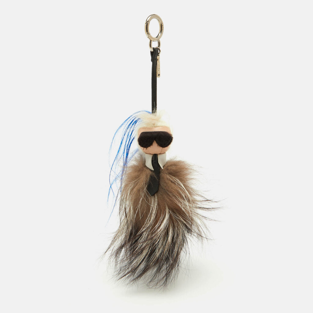 Fendi Multicolor Fur and Leather Karlito Bag Charm Fendi Multicolor Fur and Leather Karlito Bag Charm