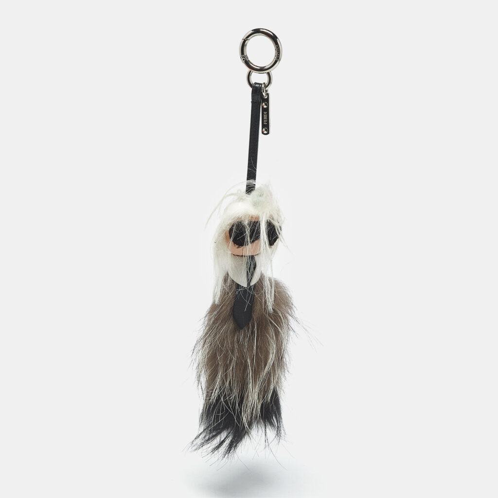 Fendi Multicolor Fur and Leather Karlito Bag Charm Fendi Multicolor Fur and Leather Karlito Bag Charm