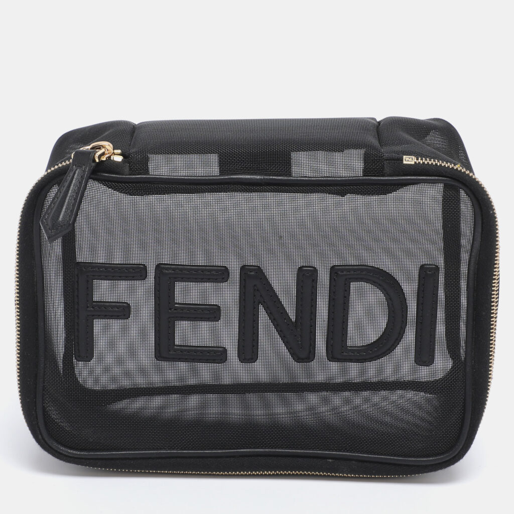 luxury-women-fendi-used-accessories-p1186770-010-1.jpg Fendi Black Mesh Logo Cosmetic Case