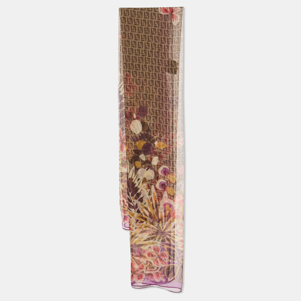 Fendi Multicolor Printed Silk Stole Fendi Multicolor Printed Silk Stole