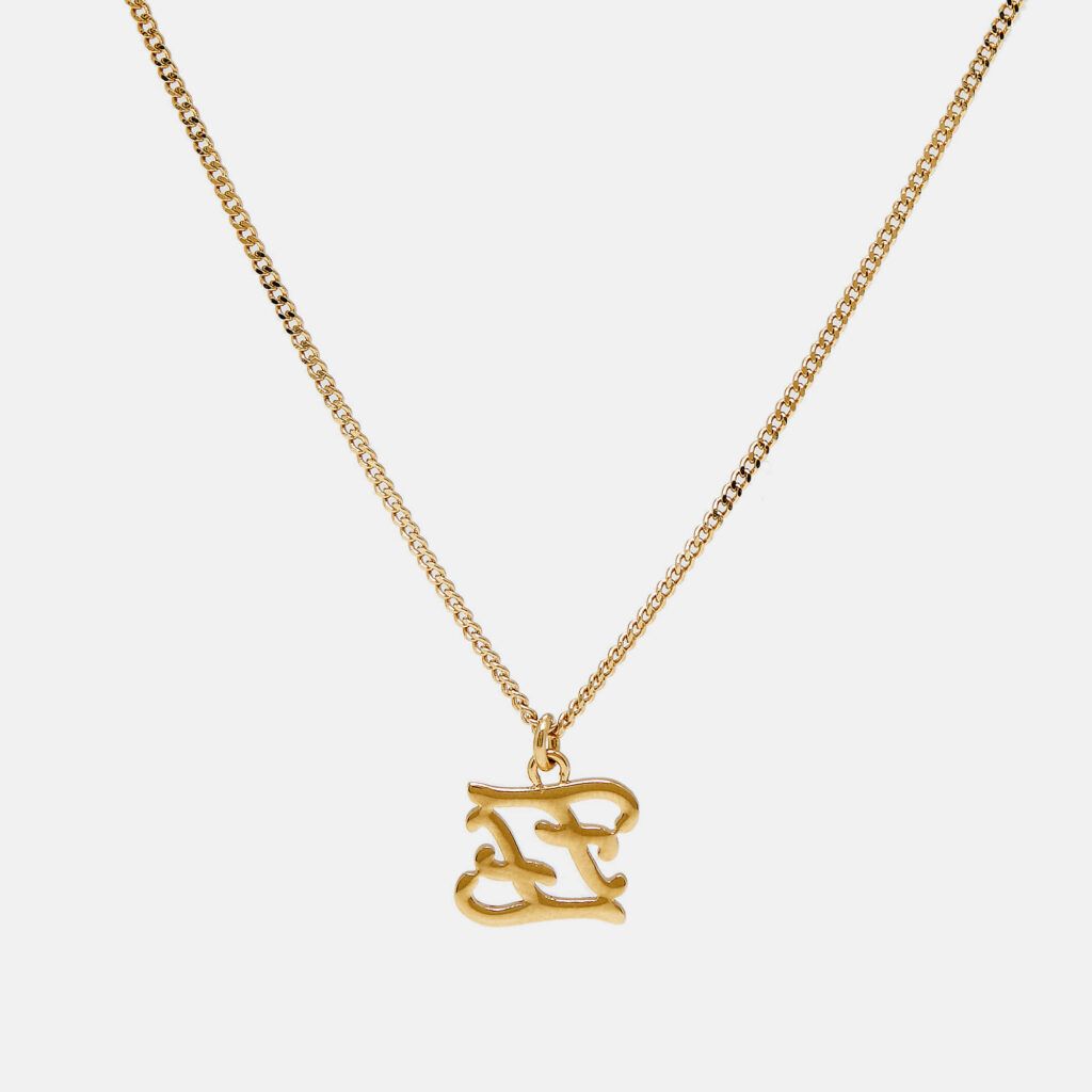 Fendi Karligraphy FF Gold Tone Necklace Fendi Karligraphy FF Gold Tone Necklace