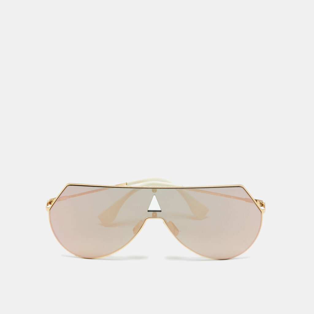 luxury-women-fendi-used-accessories-p1240593-001.jpg Fendi Gold/White Mirrored FF0193/S Shield Sunglasses