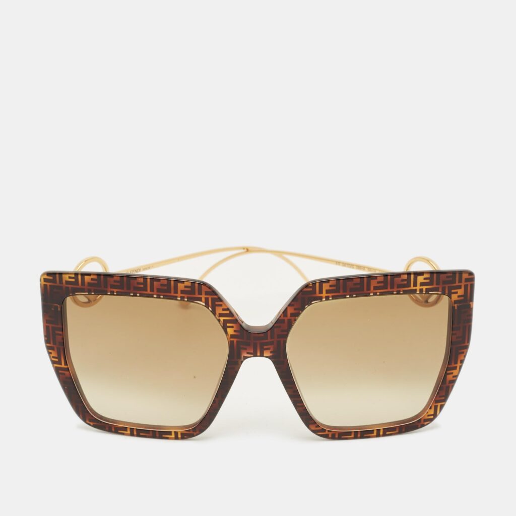 Fendi Brown Gradient Logo FF0410/S Square Sunglasses Fendi Brown Gradient Logo FF0410/S Square Sunglasses