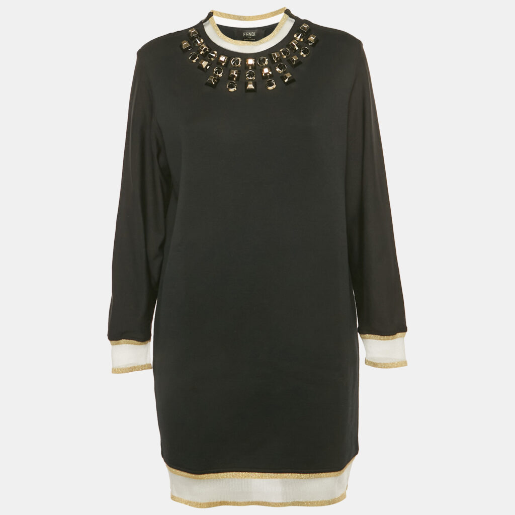 Fendi Blue Crepe Mini Dress L