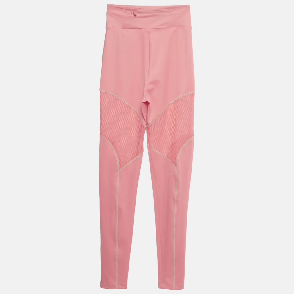 Fendi Pink Mesh Trim Jersey Active Leggings XS Fendi Pink Mesh Trim Jersey Active Leggings XS