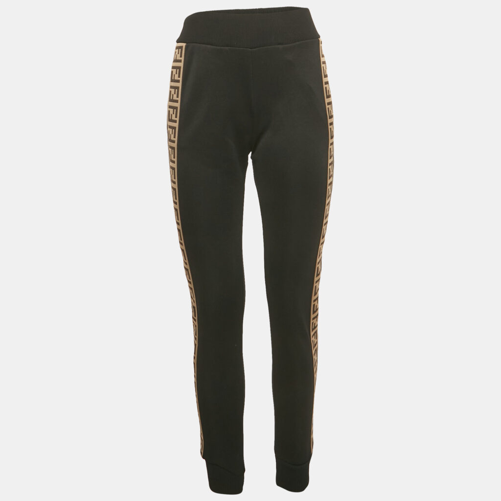 Fendi Black Knit Logo Band Detail Joggers S Fendi Black Knit Logo Band Detail Joggers S