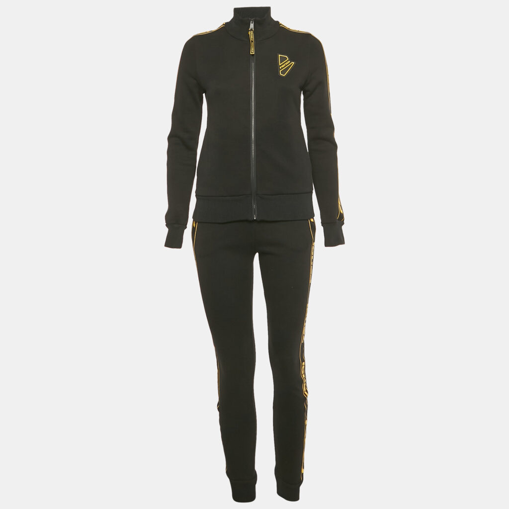 Fendi Black Logo Applique Cotton Tracksuit S Fendi Black Logo Applique Cotton Tracksuit S