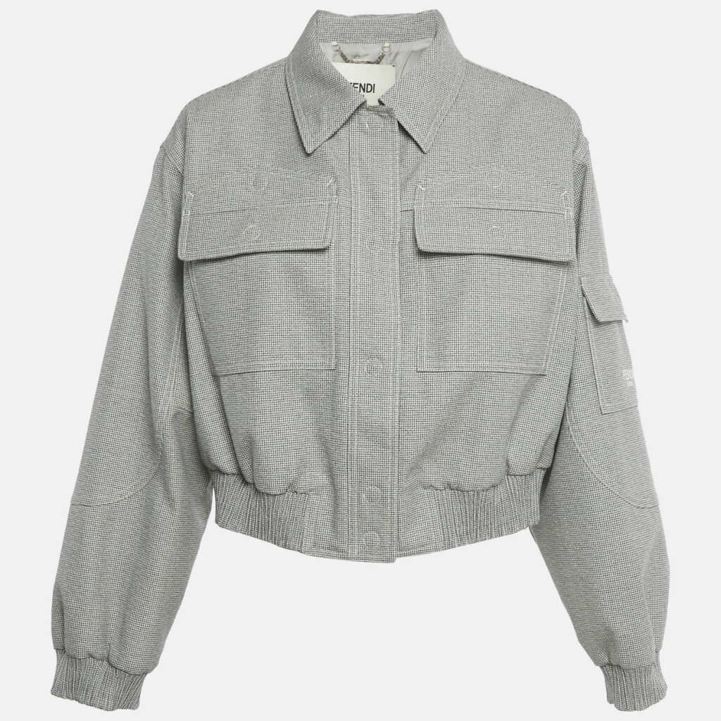Fendi Monochrome Pattern Wool Blouson M Fendi Monochrome Pattern Wool Blouson M