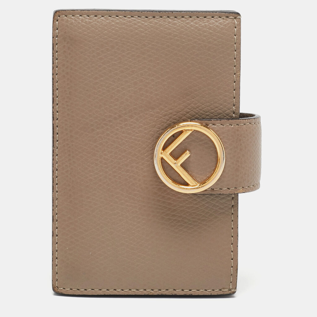 Fendi Beige Leather FF Accordion Card Case Fendi Beige Leather FF Accordion Card Case