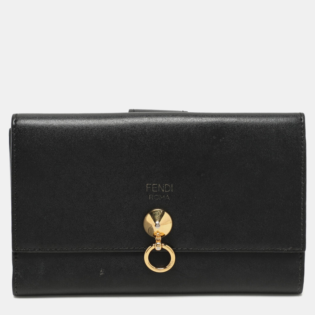 Fendi Black Leather By The Way Bifold Wallet Fendi Black Leather By The Way Bifold Wallet