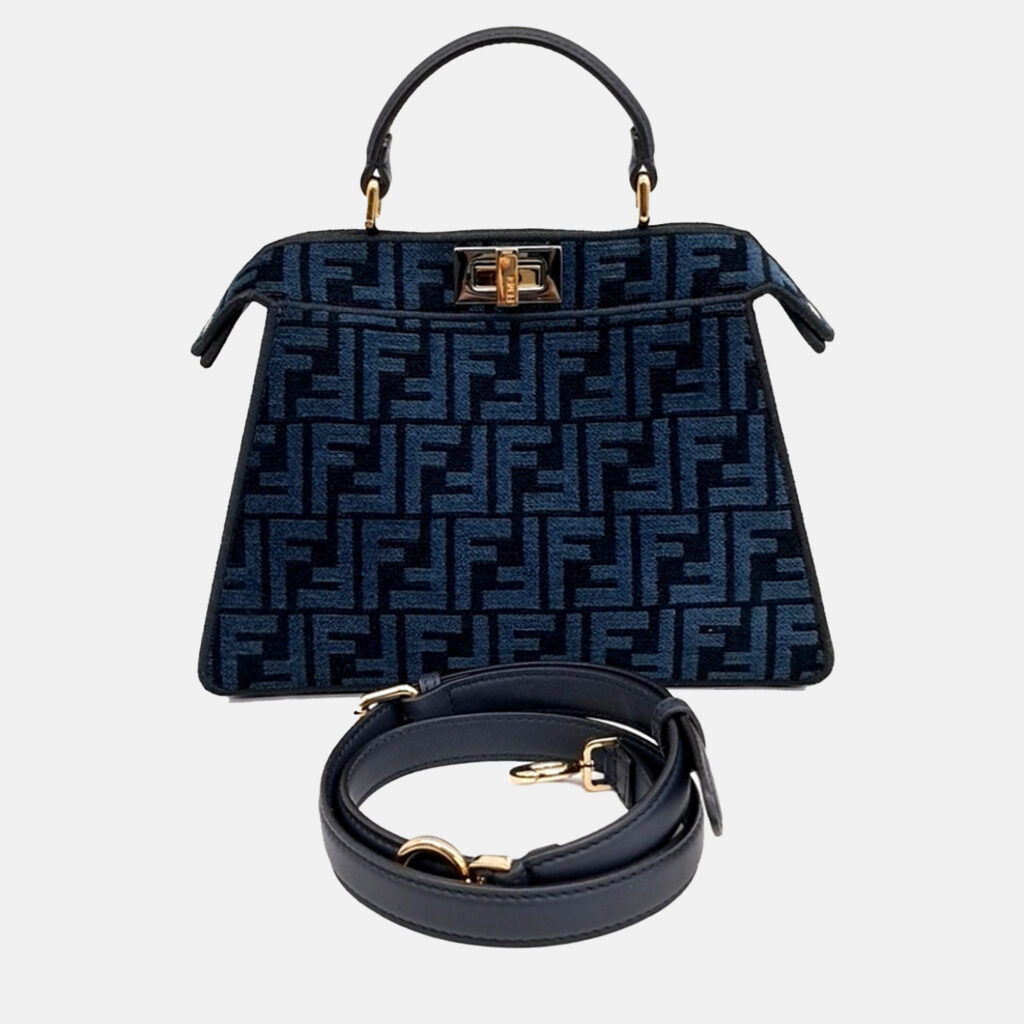 Fendi Navy Blue Fabric Peekaboo I SEE U Small bag Fendi Navy Blue Fabric Peekaboo I SEE U Small bag