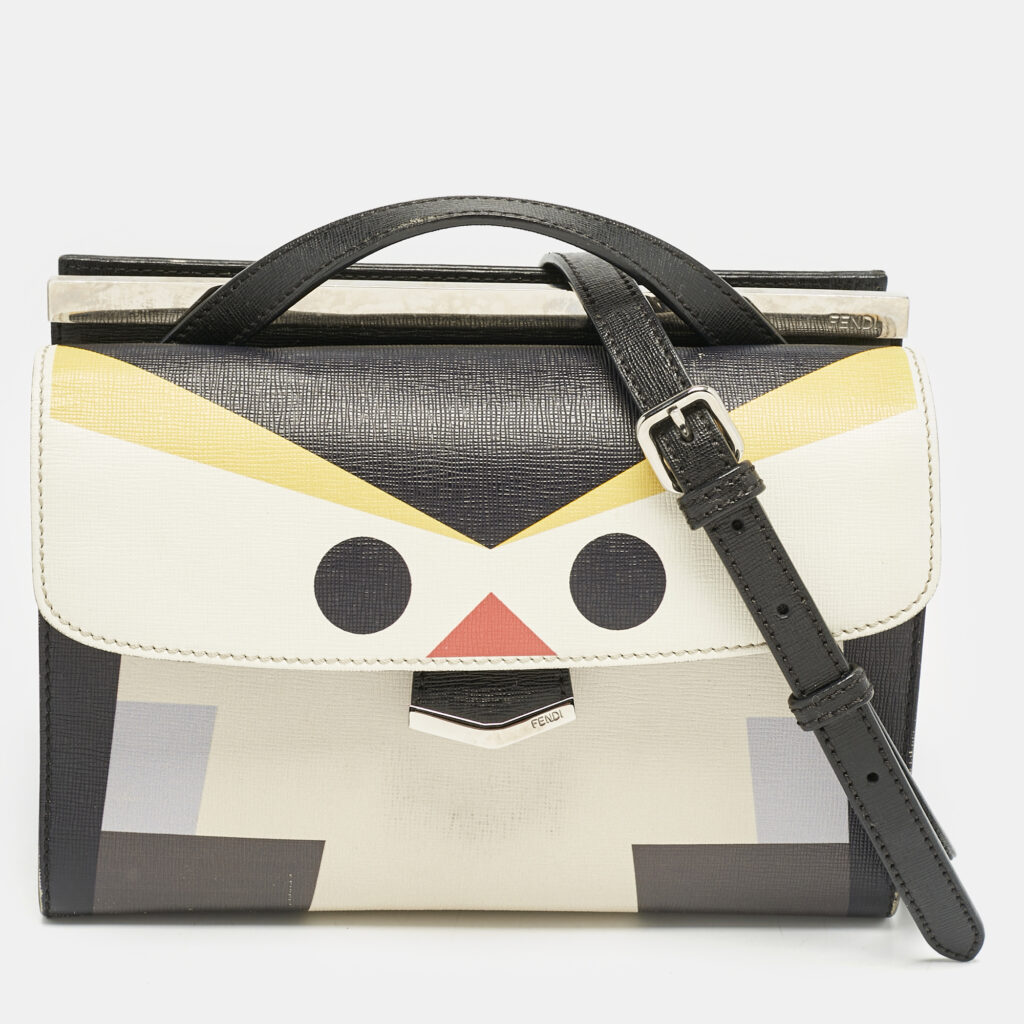 Fendi Multicolor Leather Mini Monster Demi Jour Top Handle Bag