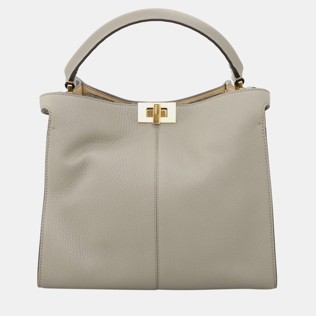 Fendi X-Lite Peekaboo Medium Grey Leather Bag
