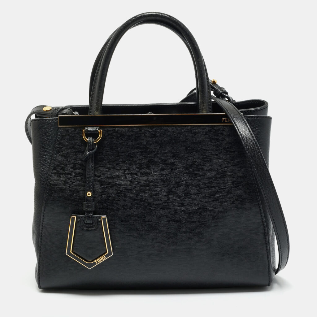 Fendi Black Leather Small 2Jours Tote Fendi Black Leather Small 2Jours Tote
