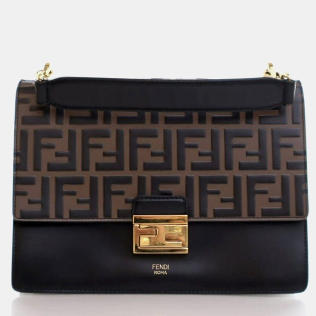 Fendi Kan U Medium Brown Calfskin Shoulder Bag Fendi Kan U Medium Brown Calfskin Shoulder Bag
