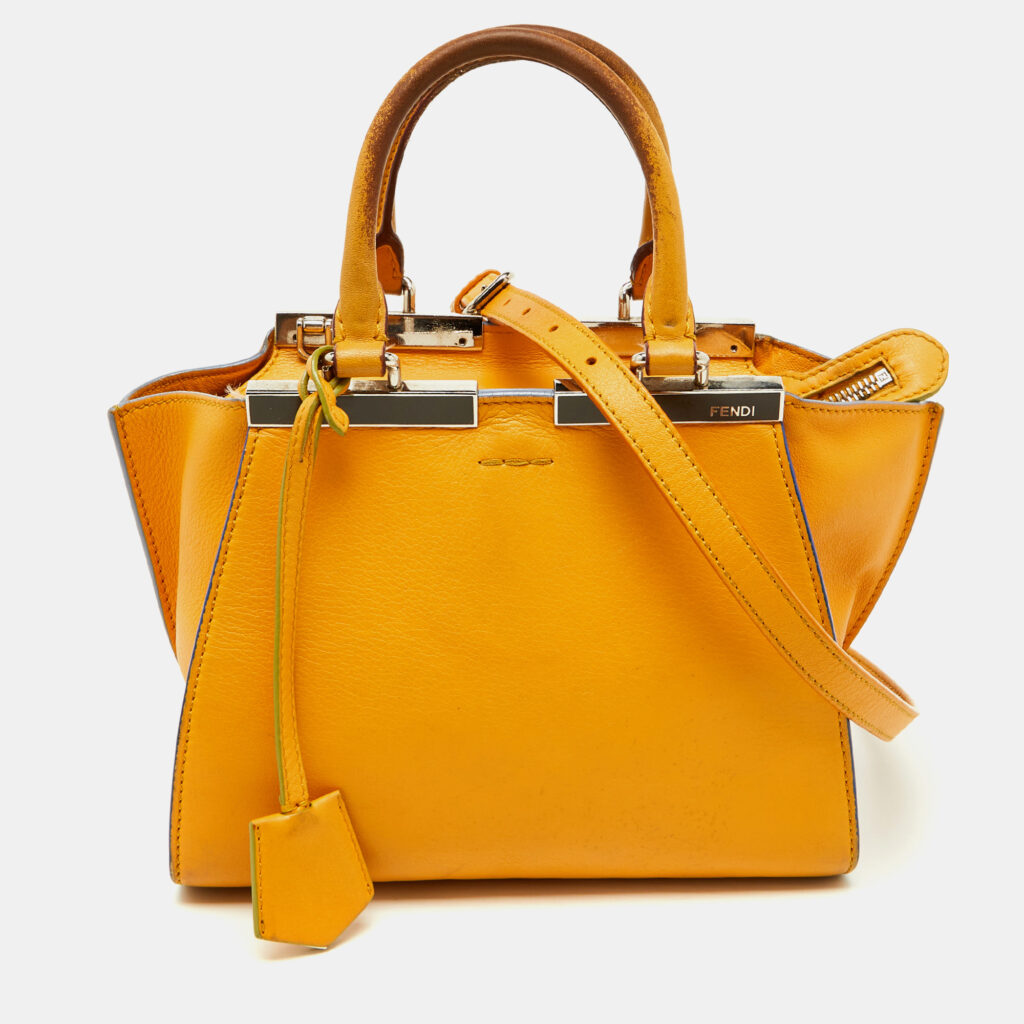 Fendi Yellow Leather Mini 3Jours Tote Fendi Yellow Leather Mini 3Jours Tote