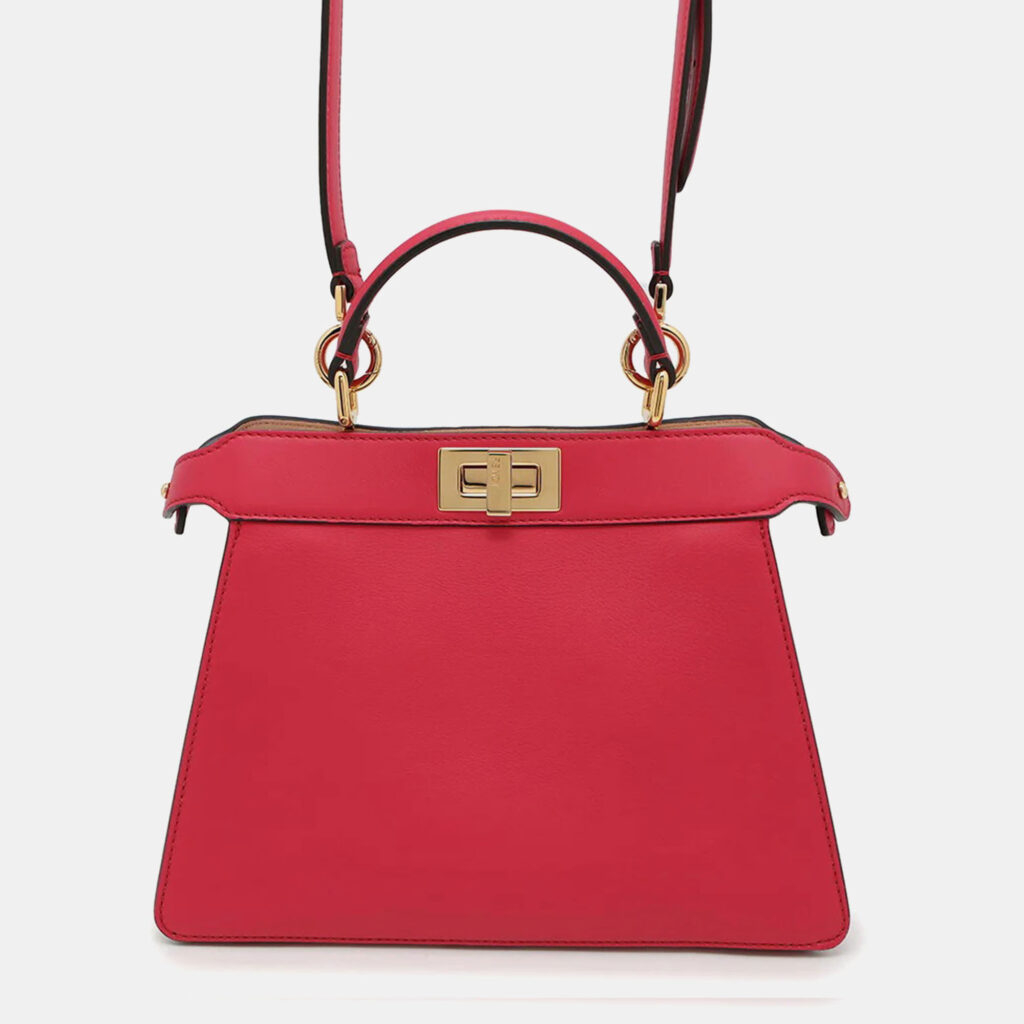 Fendi Peekaboo Small Pink Leather Tote Bag Fendi Peekaboo Small Pink Leather Tote Bag