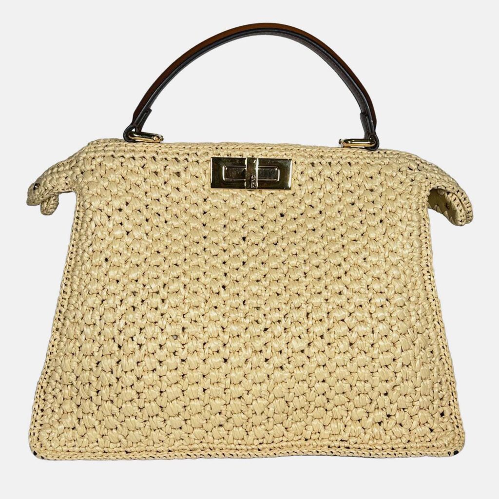 Fendi ISeeU Palm Medium Woven Raffia Peekaboo Bag Fendi ISeeU Palm Medium Woven Raffia Peekaboo Bag