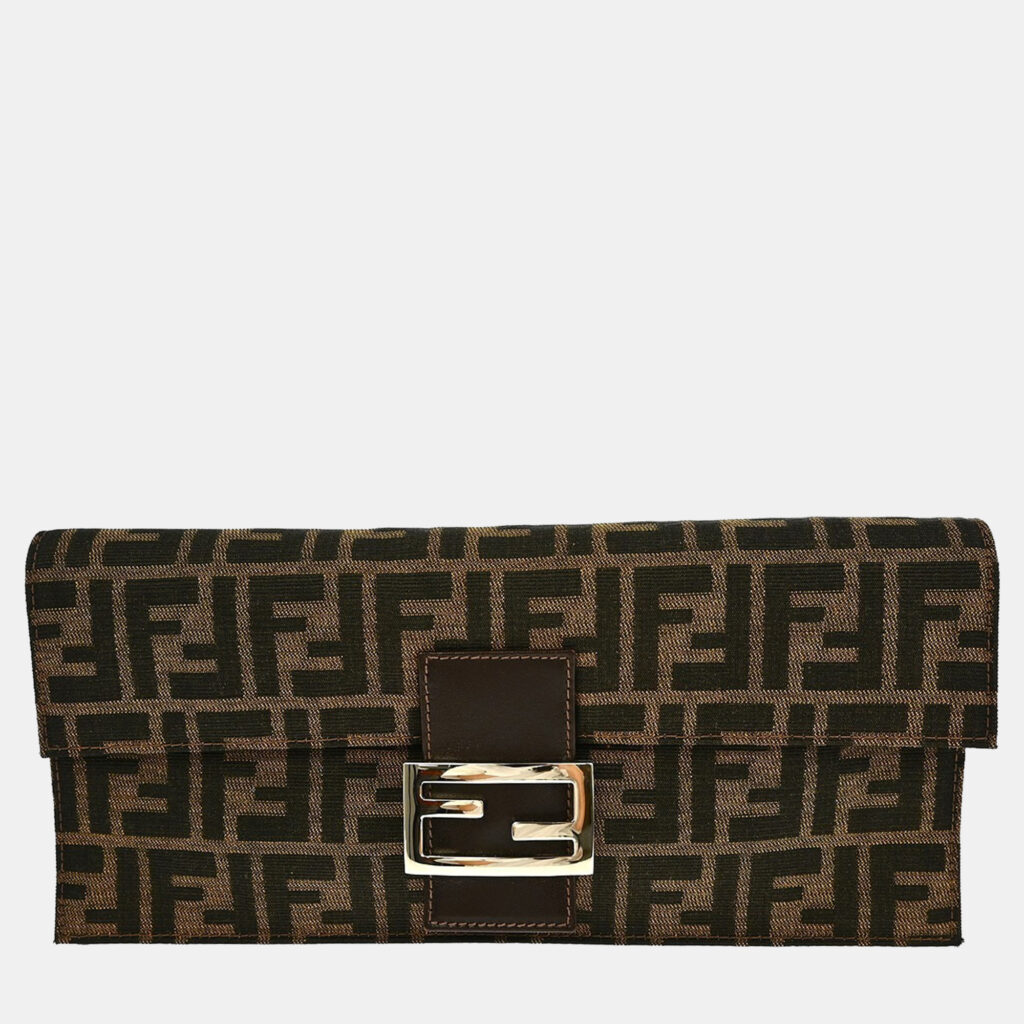 Fendi Brown Zucca Clutch Bag Fendi Brown Zucca Clutch Bag
