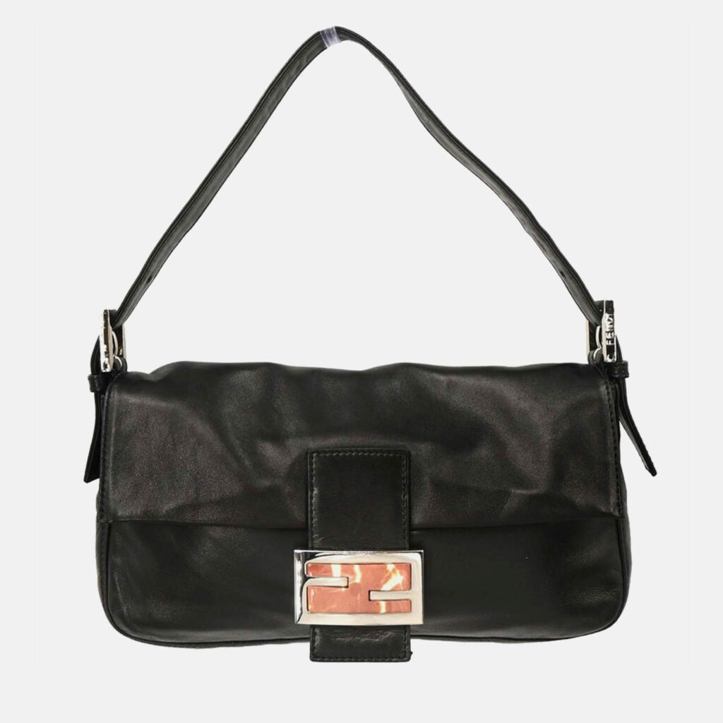 Fendi Black Leather Baguette Handbag Fendi Black Leather Baguette Handbag