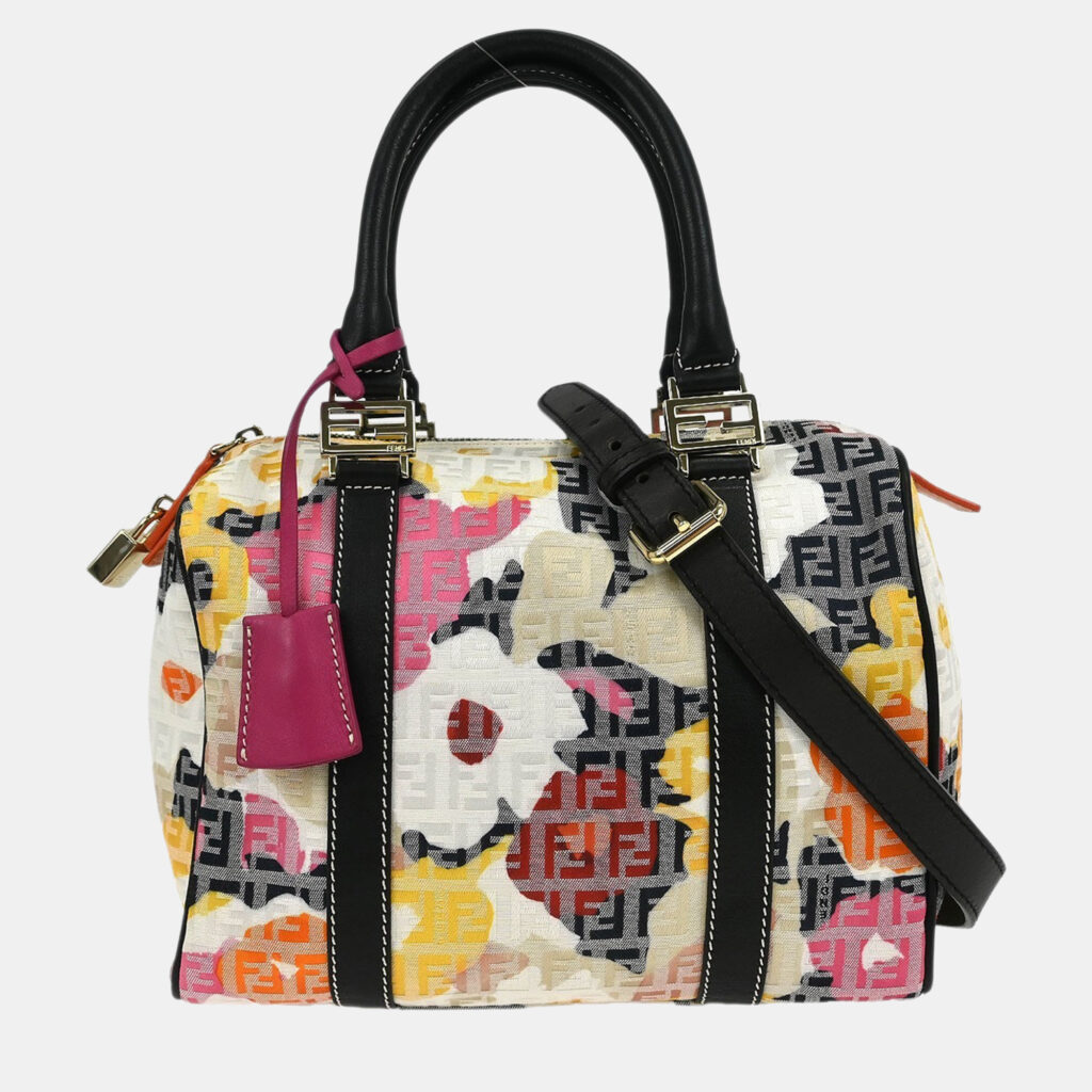 Fendi Black Canvas Zucchino Floral Forever Handbag Fendi Black Canvas Zucchino Floral Forever Handbag
