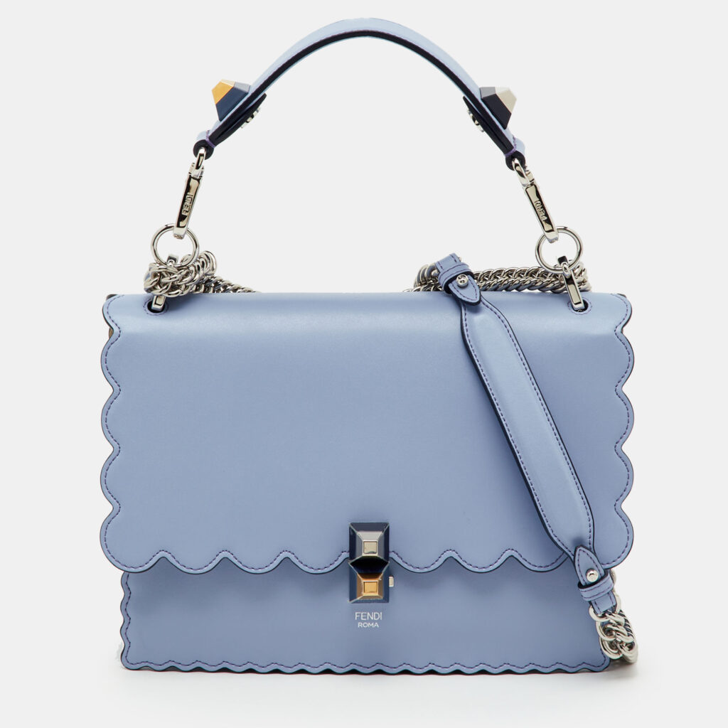 luxury-women-fendi-used-handbags-p1212396-016-1.jpg Fendi Light Purple Scalloped Leather Medium Kan I Shoulder Bag
