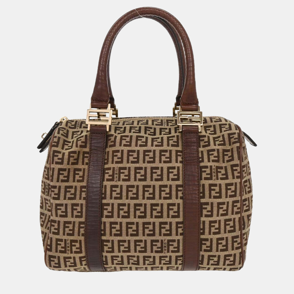 luxury-women-fendi-used-handbags-p1217033-005.jpg Fendi Brown Zucchino Handbag