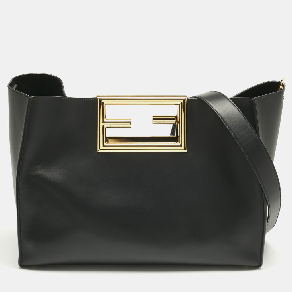 Fendi Black Leather Medium Way Tote Fendi Black Leather Medium Way Tote