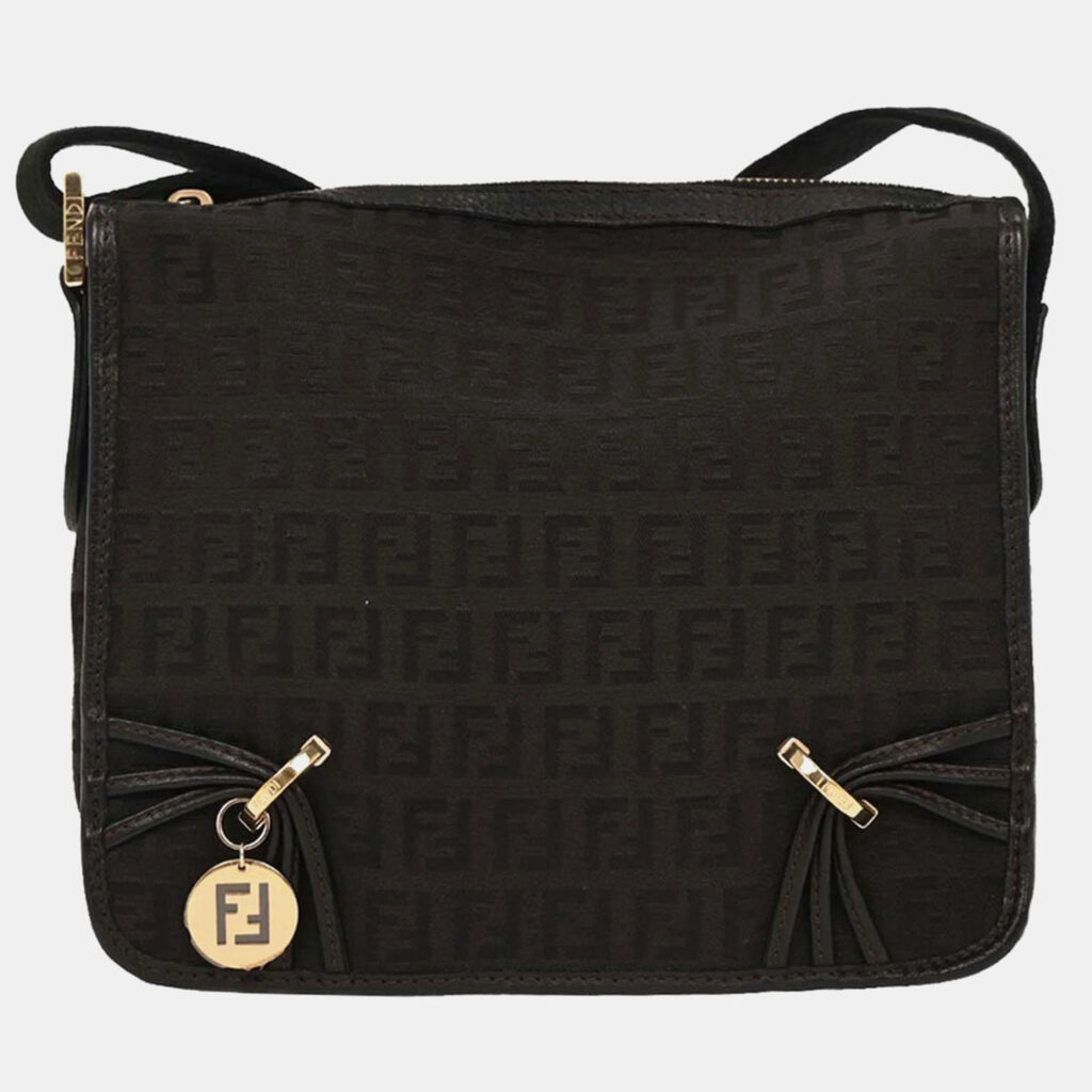 luxury-women-fendi-used-handbags-p1218595-007-1.jpeg Fendi Black Zucchino Shoulder Bag