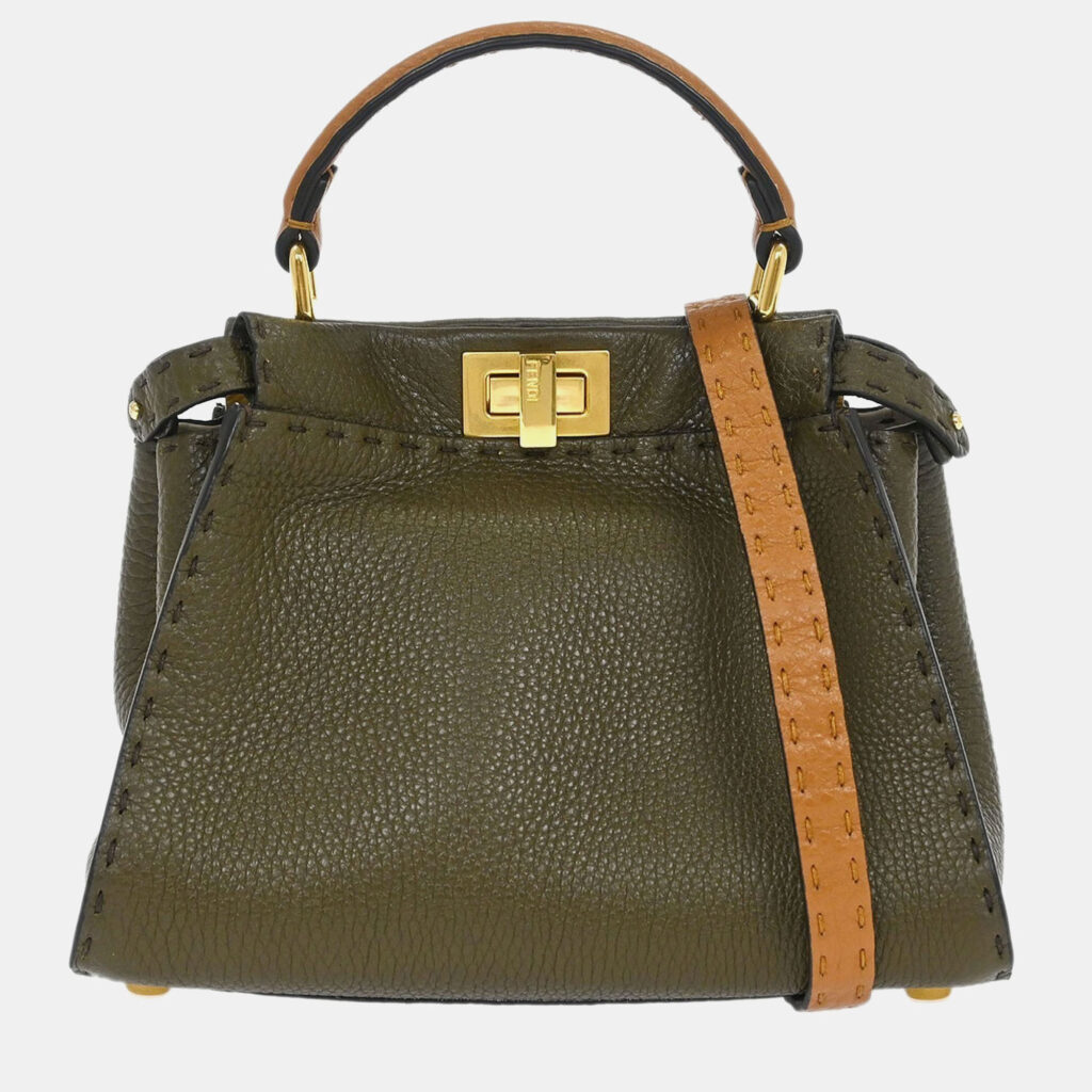 Fendi Brown Leather Peekaboo 2way Handbag Fendi Brown Leather Peekaboo 2way Handbag