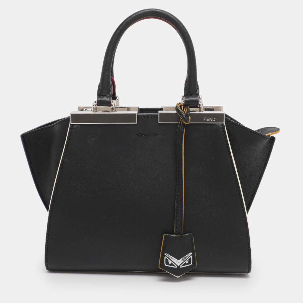 luxury-women-fendi-used-handbags-p1222314-001-1.jpg Fendi Black Leather Petite 3Jours Tote